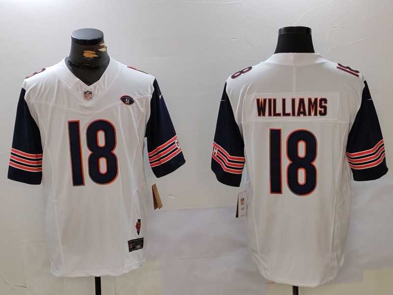 Men's Chicago Bears #18 Caleb Williams Limited White Fashion FUSE Jersey,We sell and wholesale Men's Chicago Bears #18 Caleb Williams Limited White Fashion FUSE Jersey on line form chian!